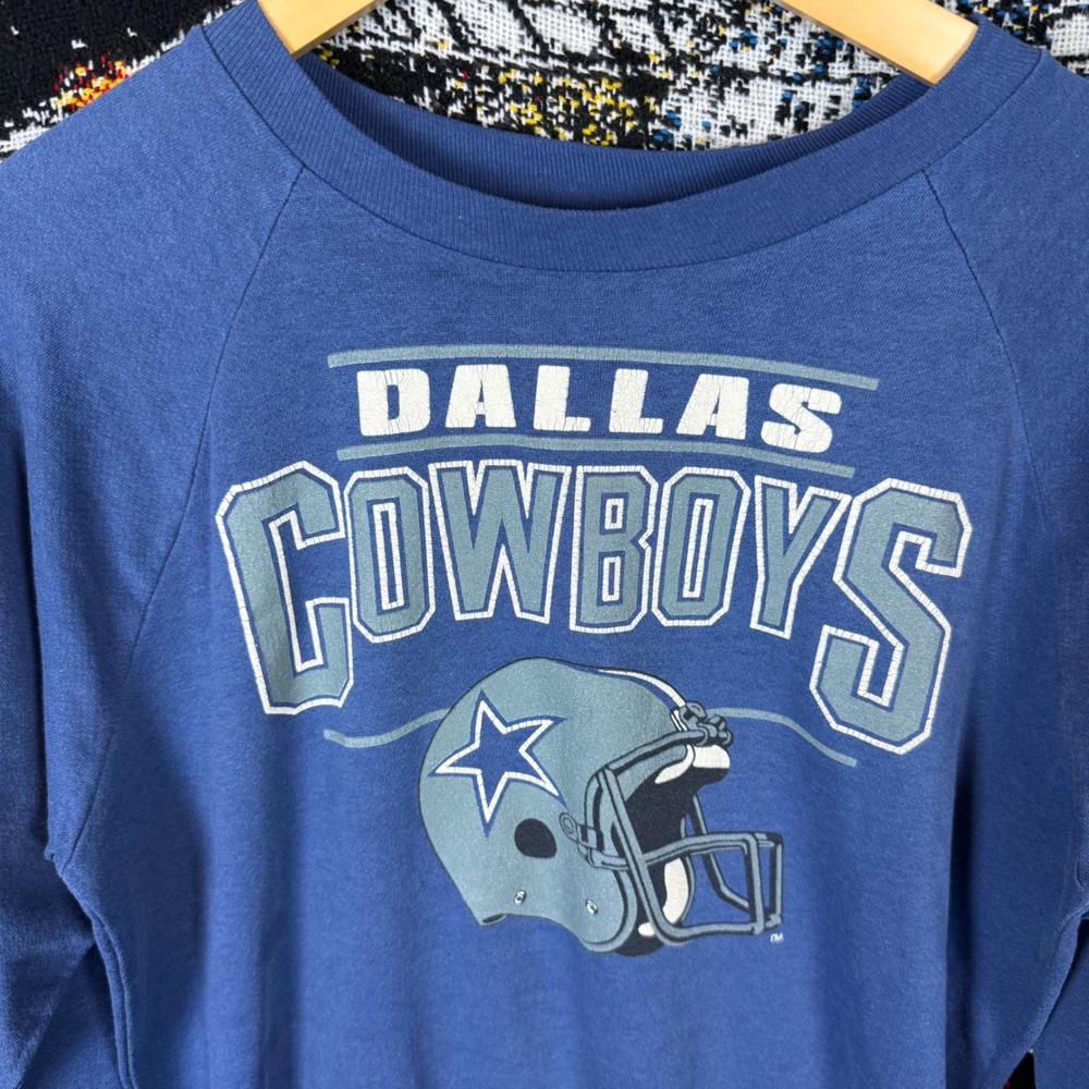 Vintage Dallas Cowboys Sweatshirt Mens Large Blue Garan NFL Crewneck Made in USA